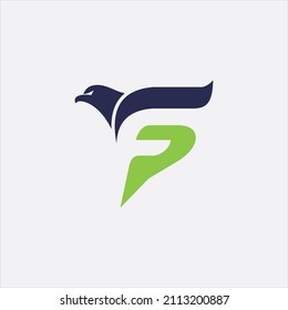 creative simple logo design eagle SF letter
