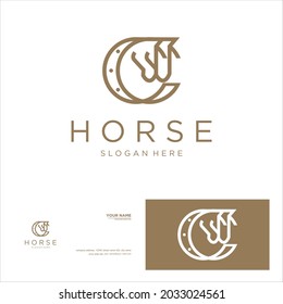 creative simple logo design  horse