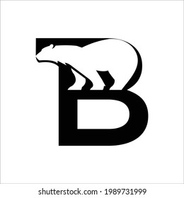 creative simple logo design initial B bear  vector