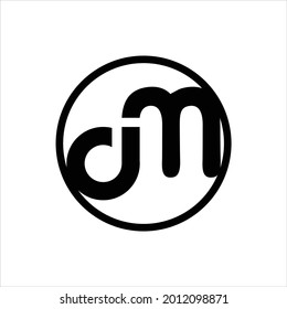 creative simple logo design initial DM