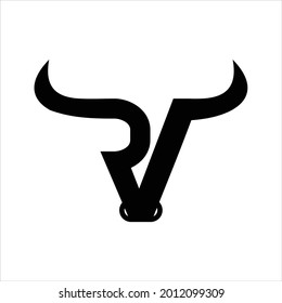 creative simple logo design initial RV