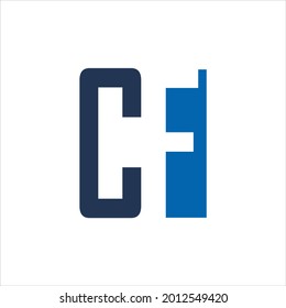 creative simple logo design initial CF