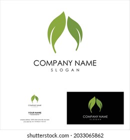 creative simple logo design leaf cosmetics beauty