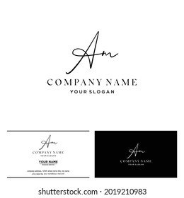 creative simple logo design letter am script