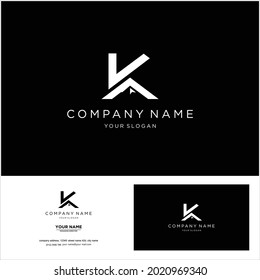 creative simple logo design letter k mountain