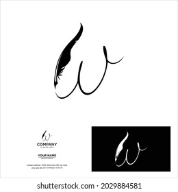 letra de diseño de logotipo simple creativo W