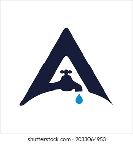 letra de diseño de logotipo simple creativo A plomería
