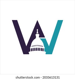 letra de diseño de logotipo simple creativo W 
