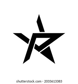 creative simple logo design letter P star