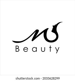 letra de diseño de logotipo simple creativo ms belleza