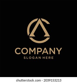 creative simple logo design letter CA