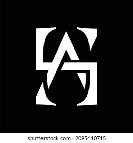 creative simple logo design letter SA