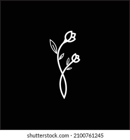 creative simple logo design letter F flower