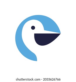 creative simple logo design pelican