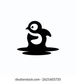 Símbolo de pinguim de design de logotipo simples criativo