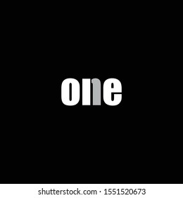 Creative and simple logo design of the word ONE with dark background - EPS10 - Vector.