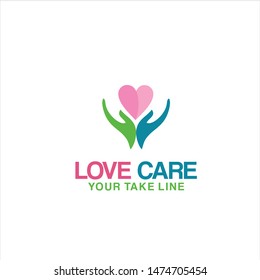 Creative simple Love Care Logo and Icon Template - vector