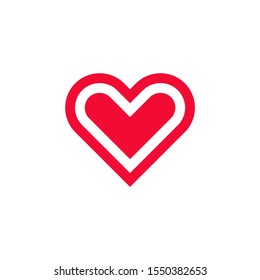 Creative simple love design vector. Red heart icon design template