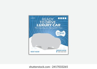 plantilla de diseño de publicaciones en redes sociales de coches de lujo creativos,