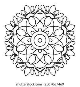 creative and simple mandala design for coloring book, wall art, tattoo and henna design, elegant mandala design

