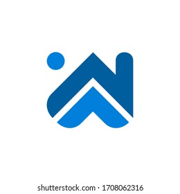Creative, simple, minimal, and flat house logo design, home icon with inverted heart shape.