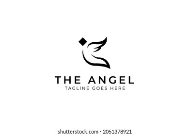 Creative Simple modern Angel fly logo design template