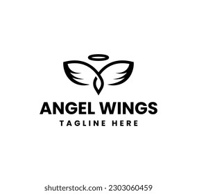 Creative simple modern angel fly logo design template
