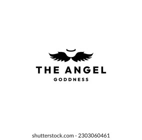 Plantilla de diseño del logotipo de la mosca de ángeles modernos y creativos