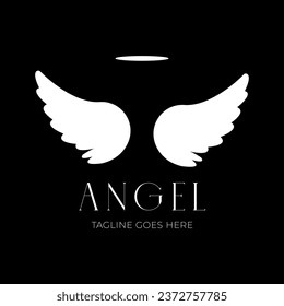 Creative Simple modern Angel fly sign logo, Vector Angel lettering logo, Angel wings. Abstract flying  logo design, Angle Wing Logo Design,t shirt design