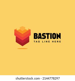 creative simple modern bastion logo design vector template, symbol to illustrate idea of history and traditions