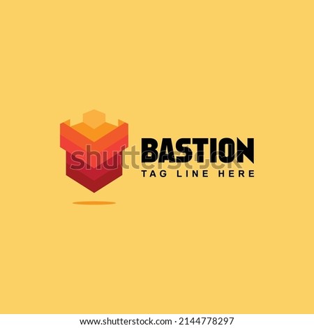 creative simple modern bastion logo design vector template, symbol to illustrate idea of history and traditions