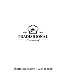 Creative simple modern chef kitchen Restaurant sign logo 
