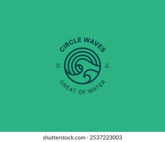 Creative simple modern circle waves logo