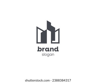 Creative simple modern city building logo