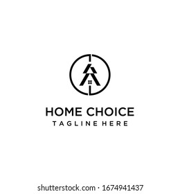 Creative simple modern home logo design