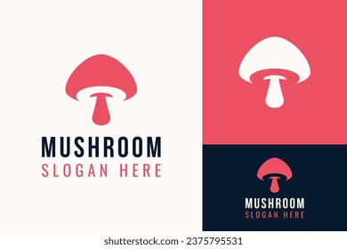 Creative Simple Modern Mushroom Fungi Flat Logo Design Branding Template