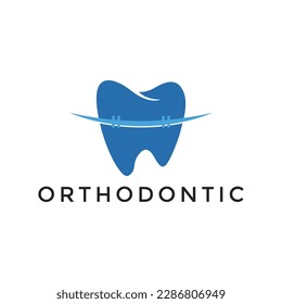 Creative, simple, and modern orthodontic for tooth health and dentist logo design vector