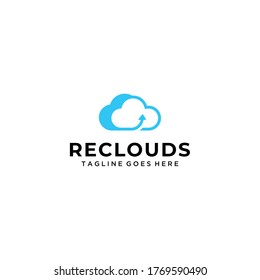 Creative Simple modern reload Cloud sign logo design template