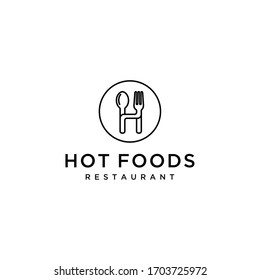 Creative simple modern Restaurant with H sign logo design template