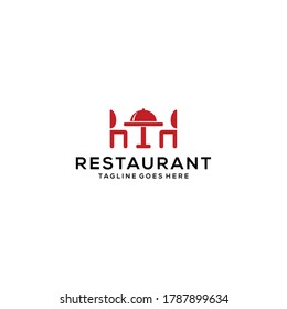 Creative simple modern Restaurant sign logo design template