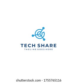 Creative Simple modern share data technology logo design icons