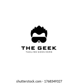 Creative simple Modern stylist geek logo design vector