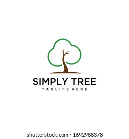 Creative simple modern Tree logo design sign vector template