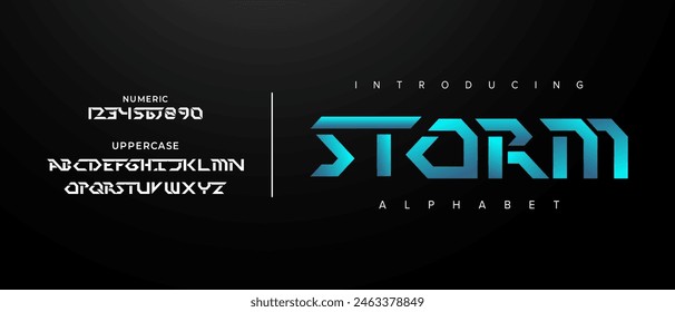 Creative simple modern urban alphabet font. Digital abstract futuristic, logo, music, sport, minimal technology typography. Simple numeric vector illustration