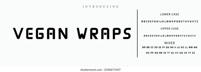 Creative simple modern urban alphabet font. Digital abstract futuristic, logo, music, sport, minimal technology typography. Simple numeric vector illustration.