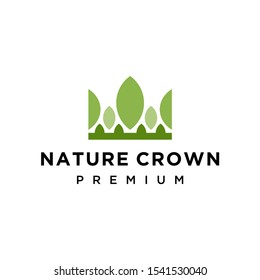 Creative simple nature crown with leaves logo design vector