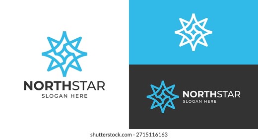 Plantilla de logotipo de estrella norte simple creativa. Ilustración vectorial de diseño de logotipo de brújula.