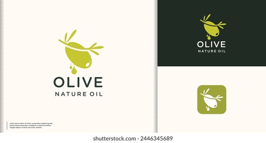 Plantilla de diseño de logotipo de gotita de aceite de oliva simple creativa. ilustración de aceite de oliva virgen extra