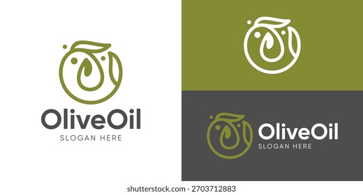 Modelo de logotipo de azeite simples criativo. Letra abstrata O com ilustração vetorial de design de logotipo oleícola.