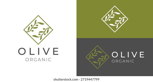 Plantilla de logotipo orgánico de oliva simple creativa. Ilustración vectorial de diseño de logotipo de aceite de oliva.